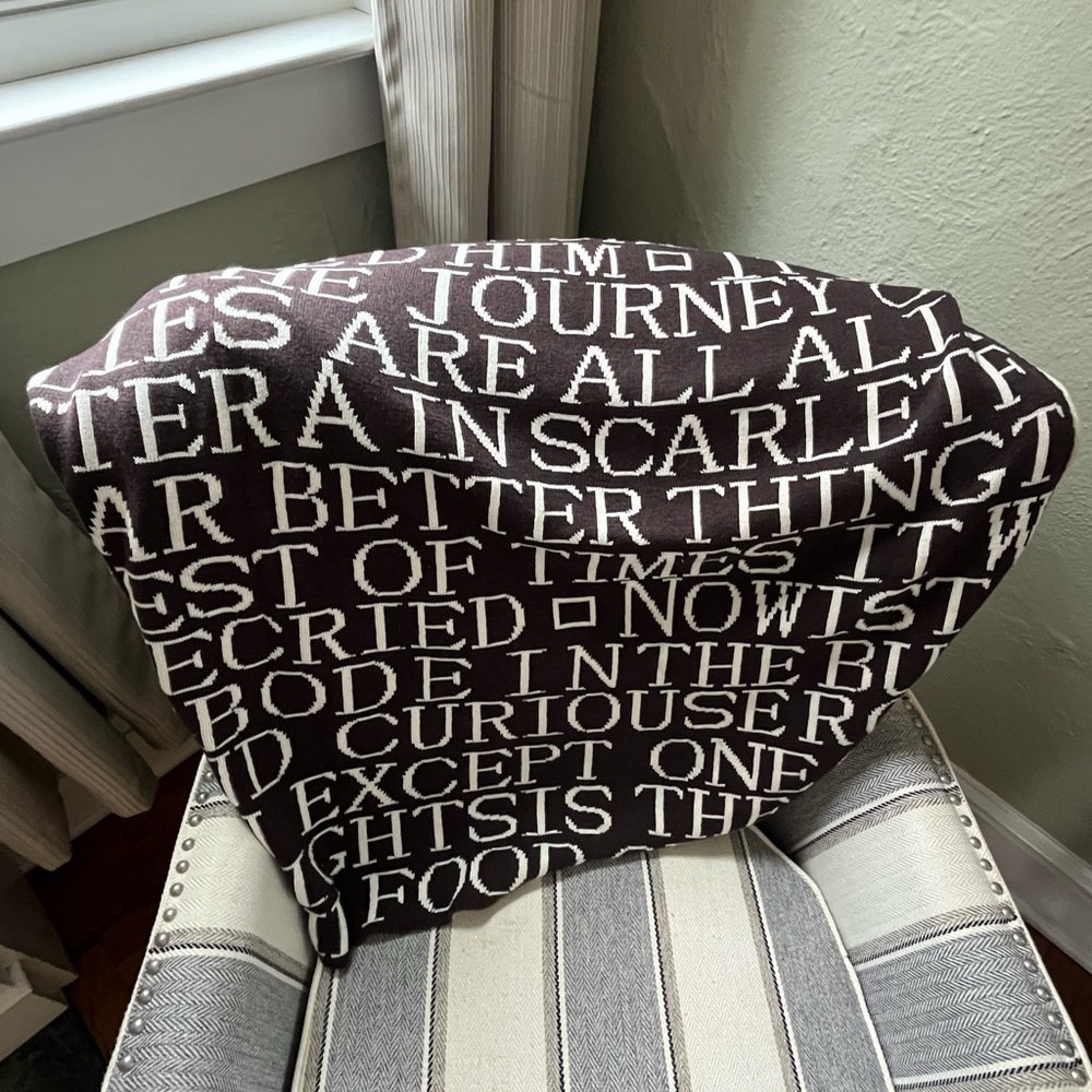 Barnes and Noble Punctuate Blanket Throw Brown/Ivory 50”x60”